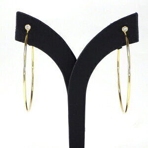 Tiffany Co Hoop Diamond Earrings Yellow Gold Diamonds
